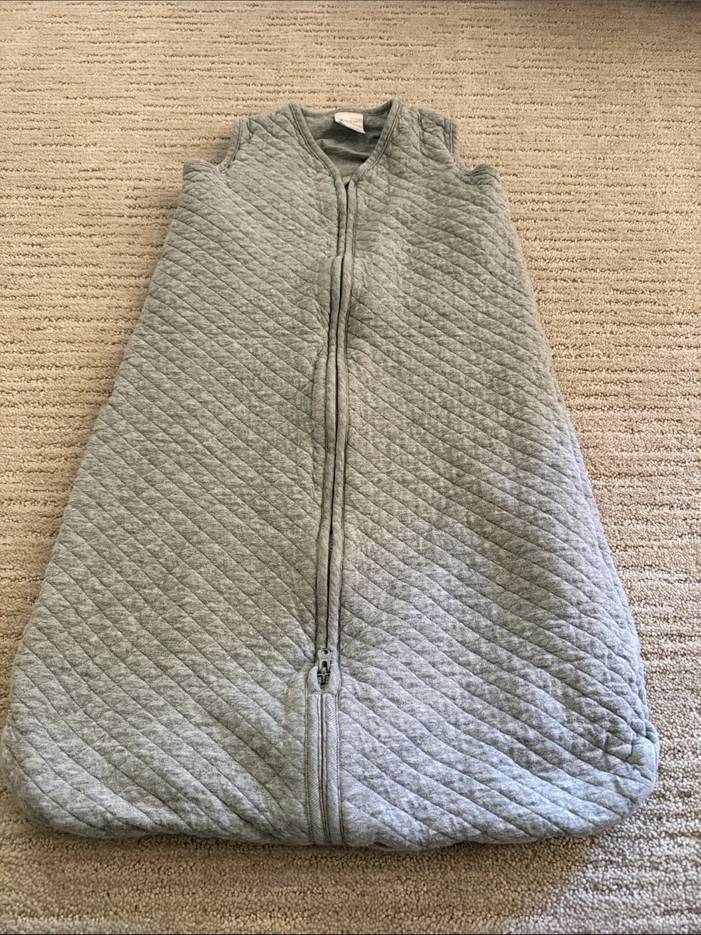 Hanna Andersson Quilted Light Gray Baby Sleep Sack